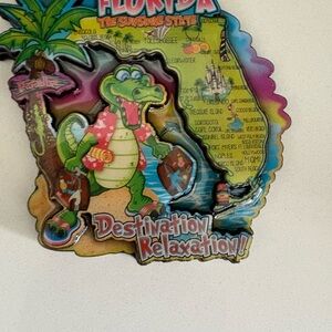 Florida Souvenir Magnet with Alligator